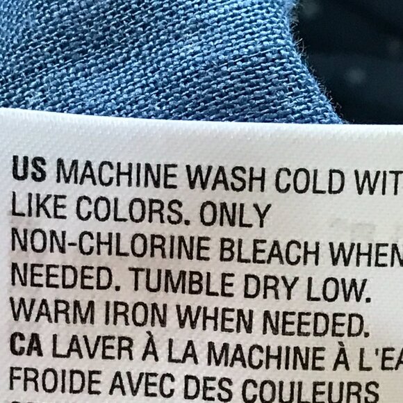 Tasso Elba 100% Linen Shirt Men XXL Blue Dots Button Up Pocket Long Sleeve 16742 - Picture 13 of 13